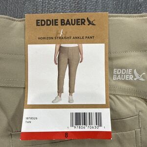 Eddie Bauer Women’s Horizon, Tan Straight Ankle Pants, Size 8
